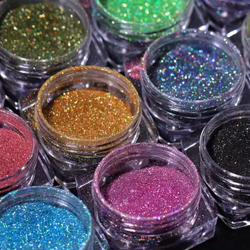 

1 Box Glitter For Nails Holographic Dip Powder Mirror Dust Nail Decorations Art Polishing 12Color Chrome Laser Dazzling Pig I7N1