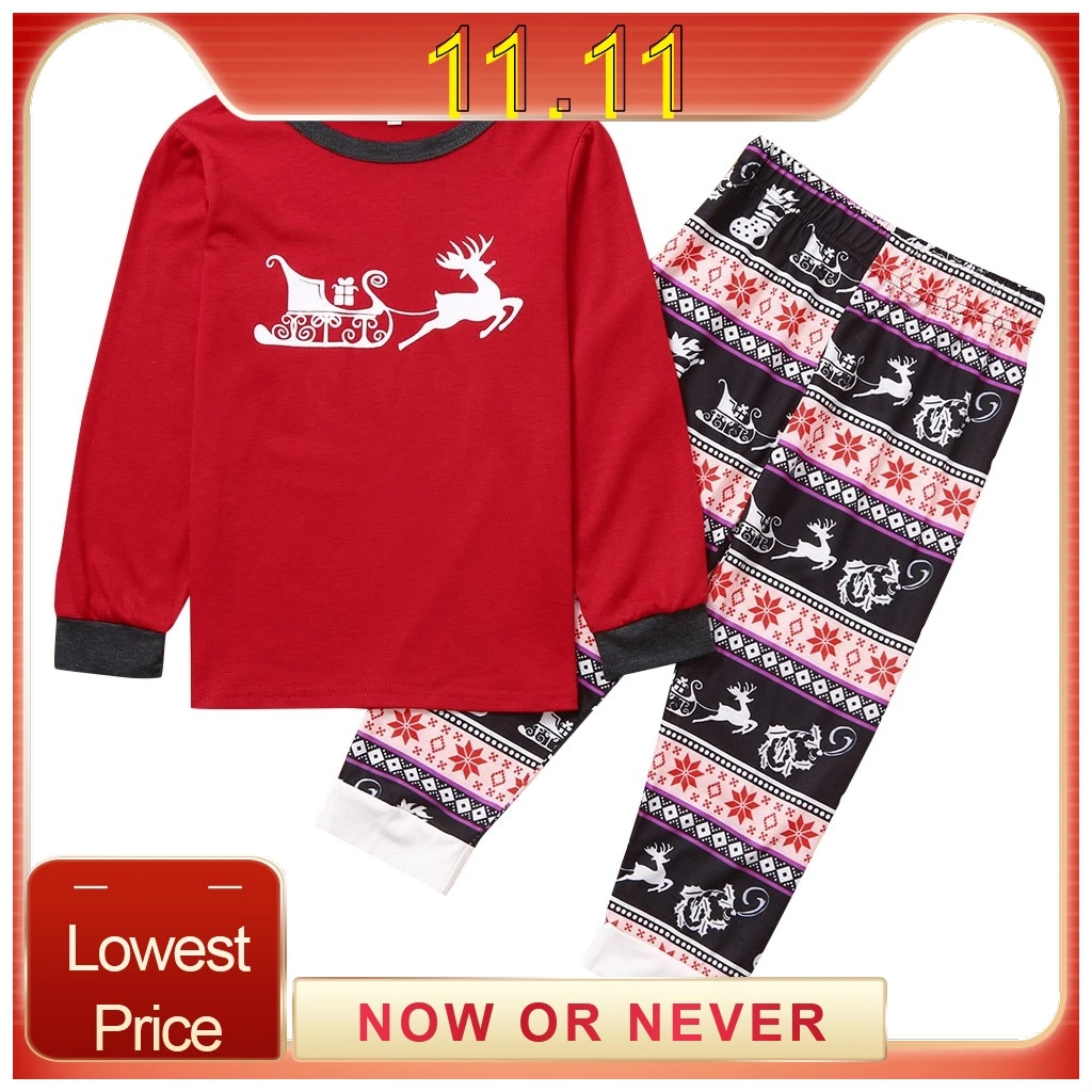 2019 Семейные рождественские пижамы пижамные комплекты Рождественская одежда для