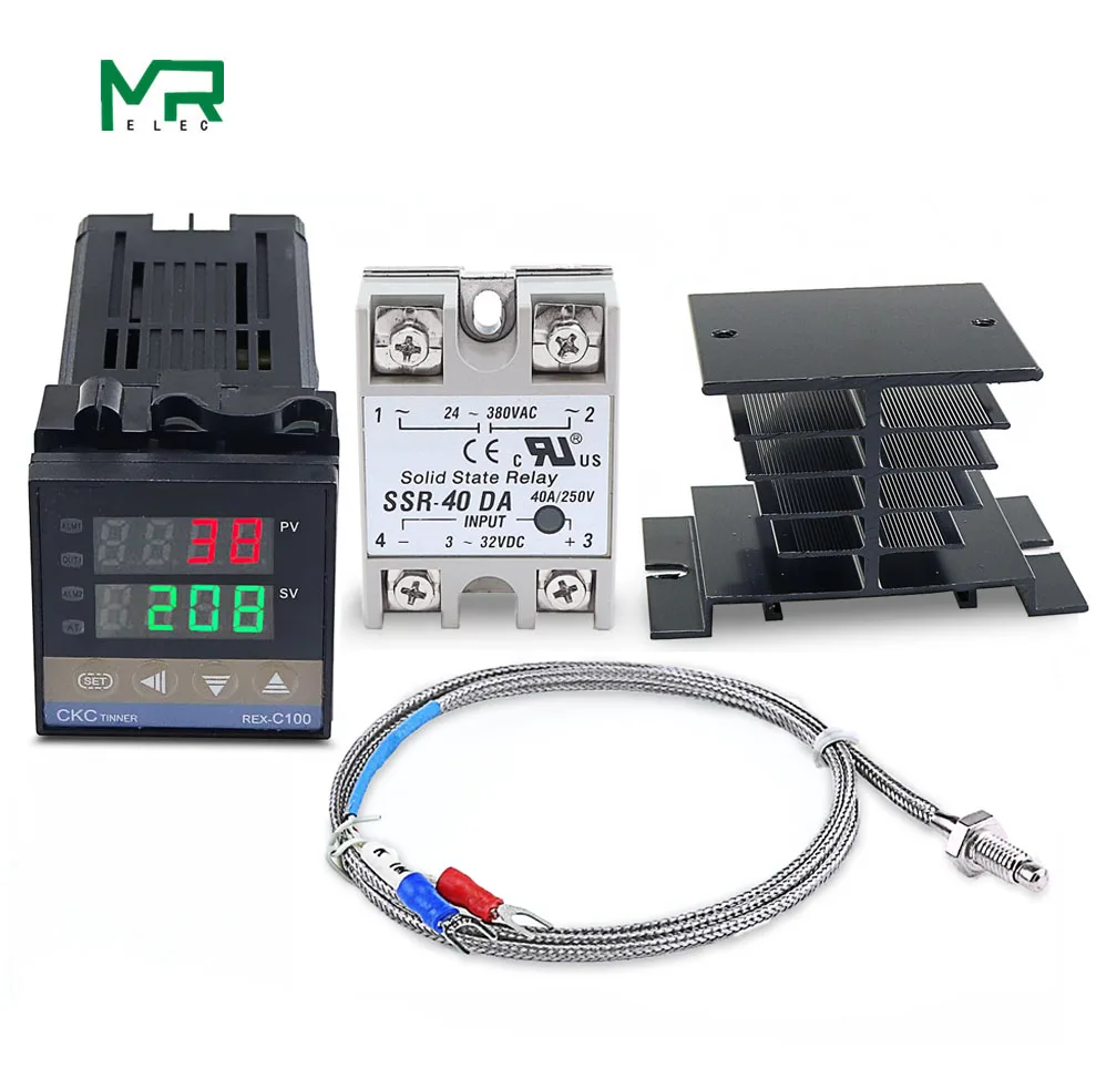 Digital-220V-PID-REX-C100-Temperature-Controller-max-40A-SSR-K-Thermocouple-PID-Controller-Set-Heat
