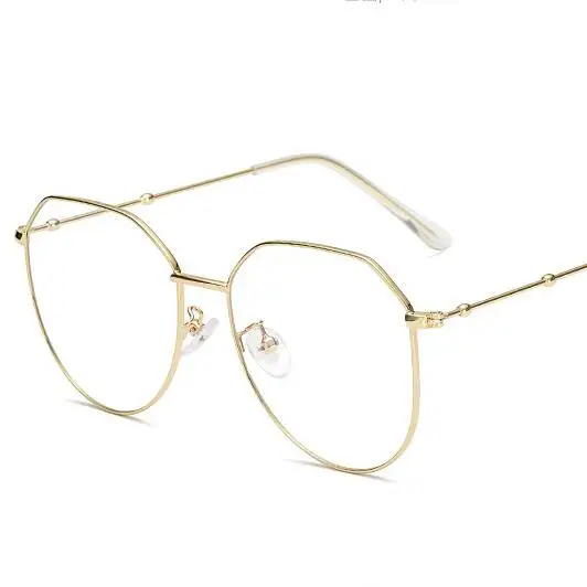 Retro Metal Glasses Irregular Frame, Unisex Optical Mirror Alloy Myopia Eyeglasses-1.0-1.5-2.0-2.5-3.0-3.5-4.0 - Цвет линз: gold