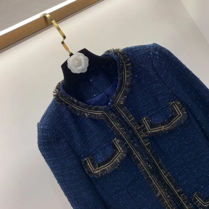 2019FW Осенняя Повседневная Женская твидовая куртка пальто+ шорты брюки женские модные OL брюки костюмы комплекты из 2 предметов ddxgz2v 10,03