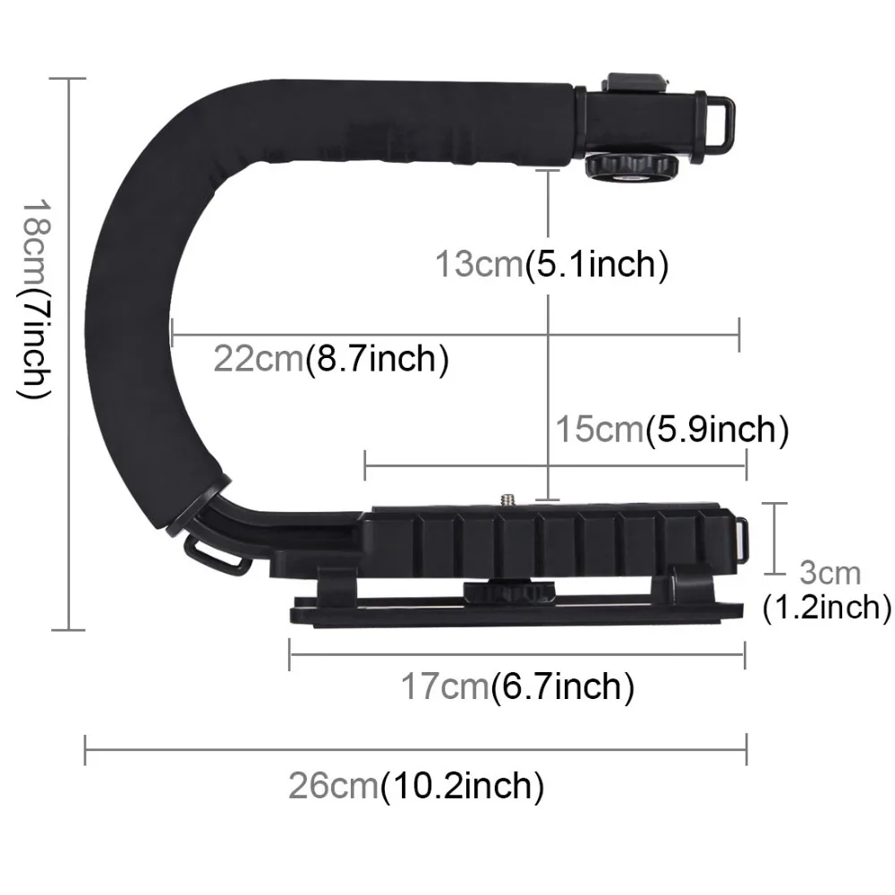 PULUZ для Steadycam U-Grip c-образная рукоятка Стабилизатор камеры w/h штатив головка телефона Зажим адаптер для Steadicam DSLR Стабилизатор