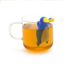 Ситечки для чая в форме утконоса/динозавра, силиконовый ситечко для заварки чая, фильтр-мешочек для кружки, чайный пакетик, разноцветный, 100 шт