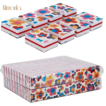 

200Pcs/lot Mini Nail File Flower Sponge Nail Polishing Block lime a ongle Sanding Buffing Manicure Tools Salon Accessories