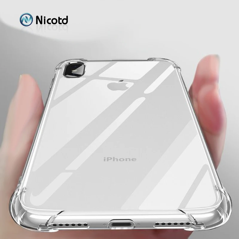 Прозрачный силиконовый чехол из ТПУ для iPhone 12 pro max X XS MAX XR 6 7 6S Plus резиновый