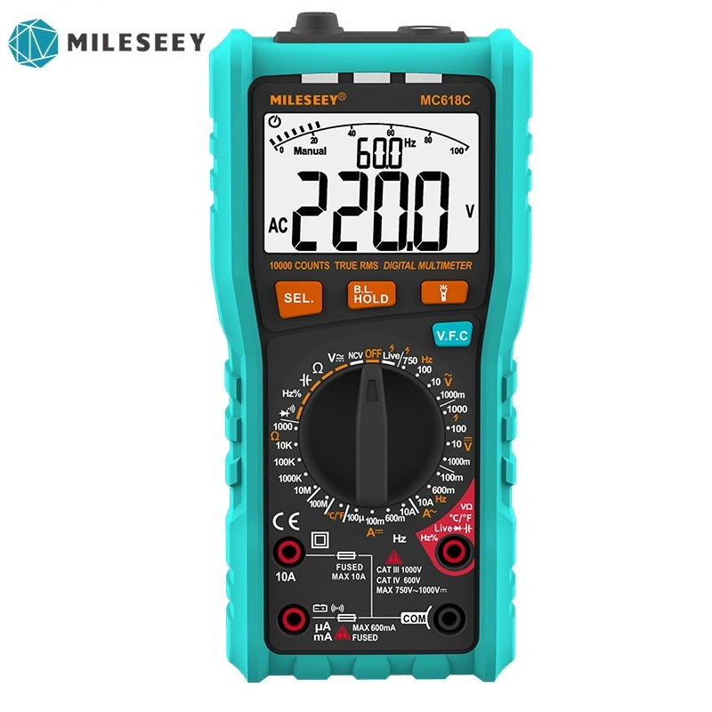 Mileseey Ncv Digital Multimeter Auto Ranging Ac/dc Voltage Meter Flash Light Back Light Large