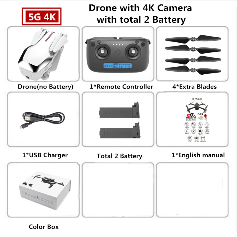 CSJ X7 Дрон 4K 5,8G HD камера Профессиональный gps Дроны с камерой складной бесщеточный Интеллектуальный следящий Квадрокоптер VS F11 SG906 - Цвет: W2 Color Box