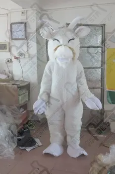 

quality white plush fur goat mascot costumes cartoon goat mascot design