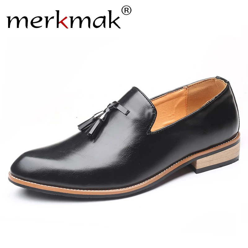 

Merkmak Autumn Tassel Men's Loafers Casual Leather Shoes Men Fashion Slip On Shoes Men Light Flats Driving Shoes Big Size 38-47