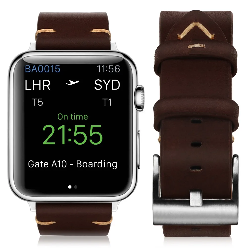 Hemsut наручных часов Apple watch, версии 5 4, 42 мм, 38 мм, версия, рисунок «Имбирный пряник», натуральная кожа ремешок для наручных часов iwatch, Версия 44 мм 40 мм, версия 3, 2, 1 браслет