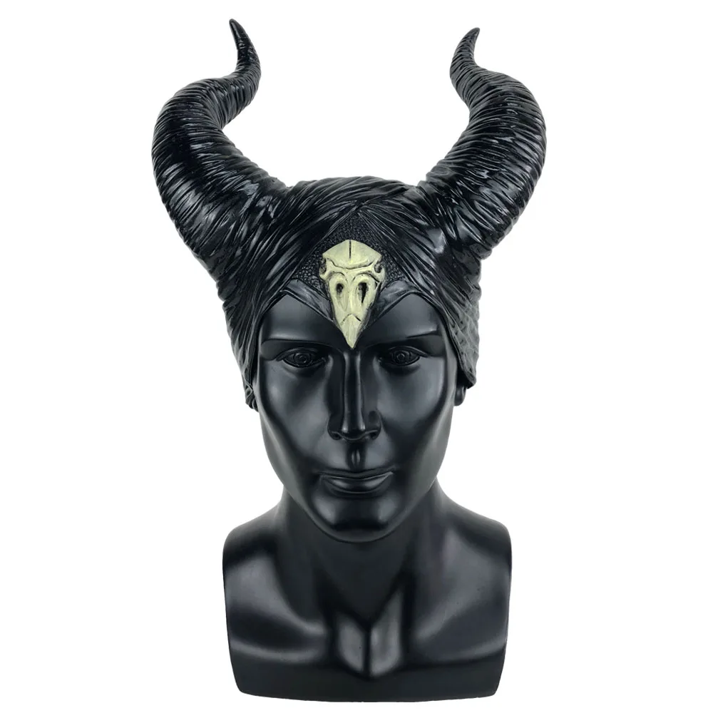 Maleficent любовница злая маска повязка на глаза для косплея Черная Королева рога головной убор шлем Хэллоуин для маскарада, карнавала вечерние реквизиты