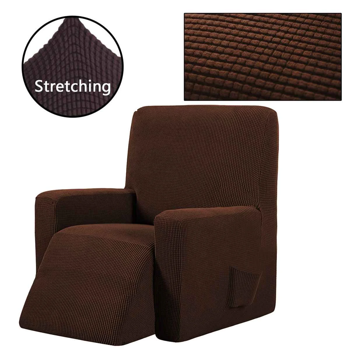 Анти-скольжения все включено диван-кровать стретчевые мебель чехлов стоматологическое кресло крышка протектор одноместное кресло в форме яйца кресло-диван кушетка - Цвет: Deep coffee