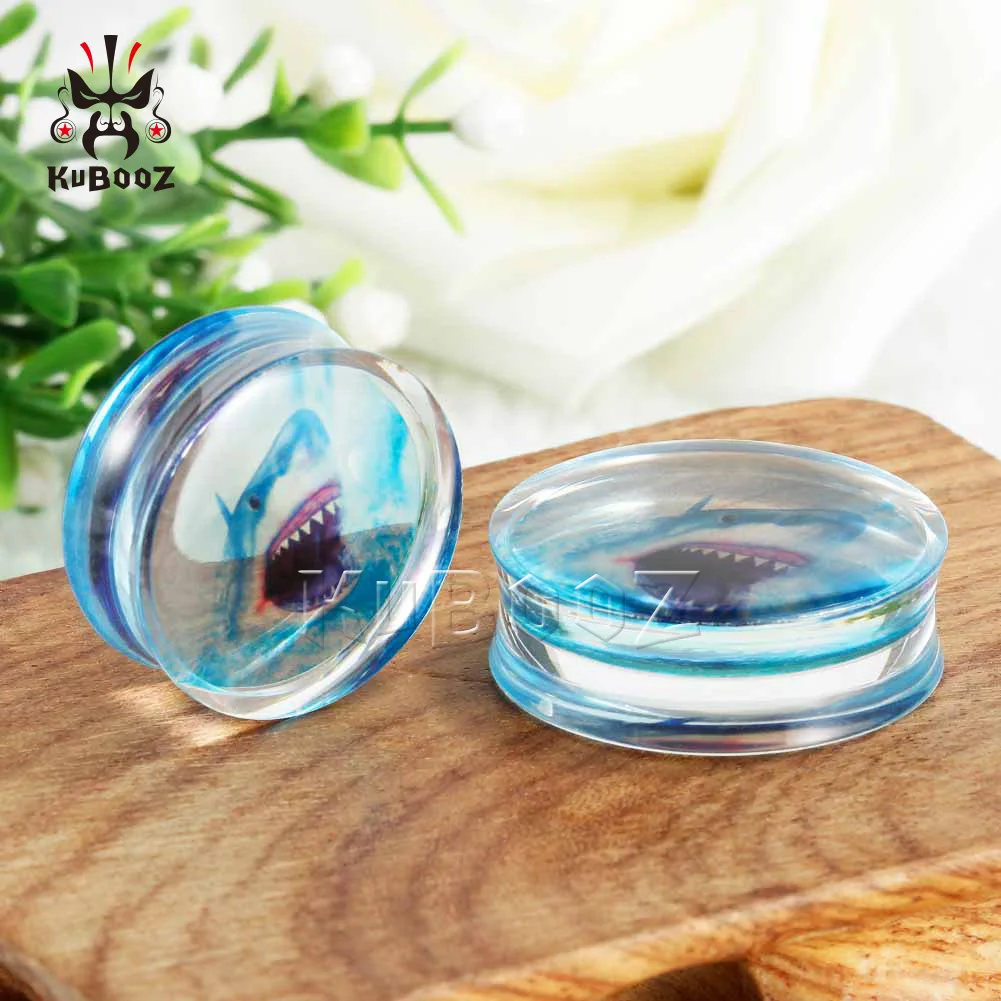 New Fashion Ear Piercing Plugs Tunnels Ear Strechers Studs Shark Logo Mutil Size For Choose Sell In Pair With High Quality