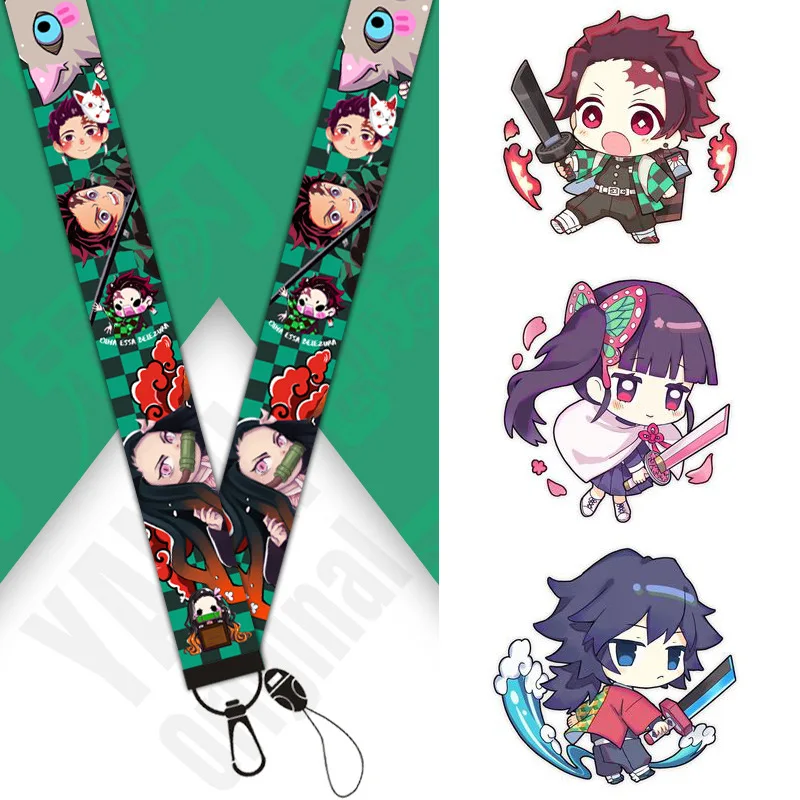 

"Ghost Off Q Version Mobile Phone Lanyard Wristband Japanese Animation Keychain Original Ribbon Keychain Lanyard Material Origin