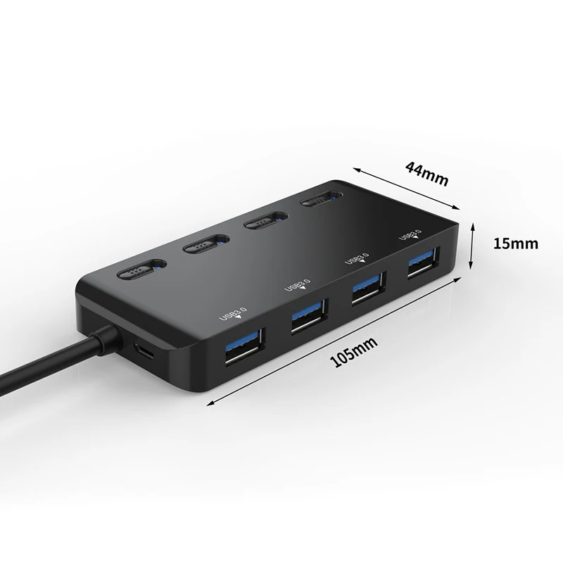 Горячая 4 порта USB3.0 мульти концентратор разветвитель Кабель расширения ноутбук ПК адаптер с переключателем для DOY