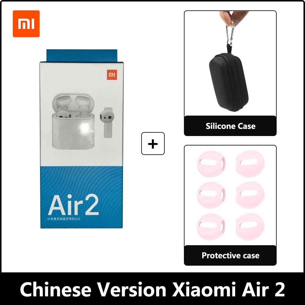 Oringinal Xiao mi Airdots Pro 2 беспроводные наушники TWS mi True Earbuds 2 LHDC Tap стерео управление Dual mi C ENC с mi c Handsfree - Цвет: pink silicone shell