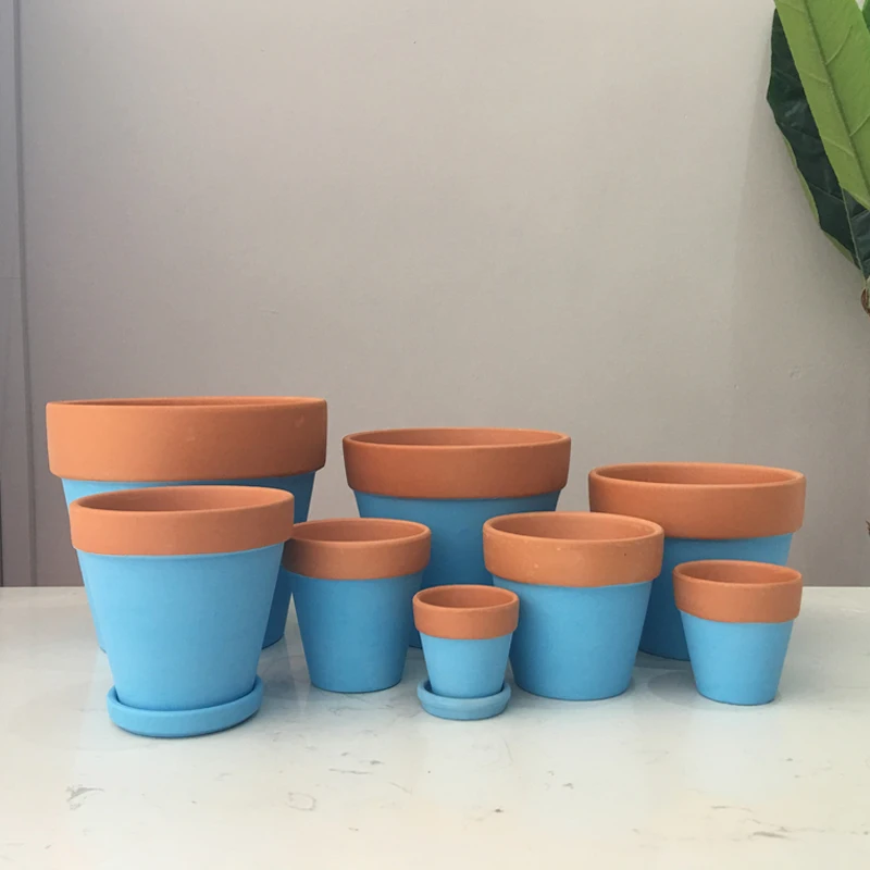 Ins красная керамика цветочный горшок для суккулентных растений маленькая