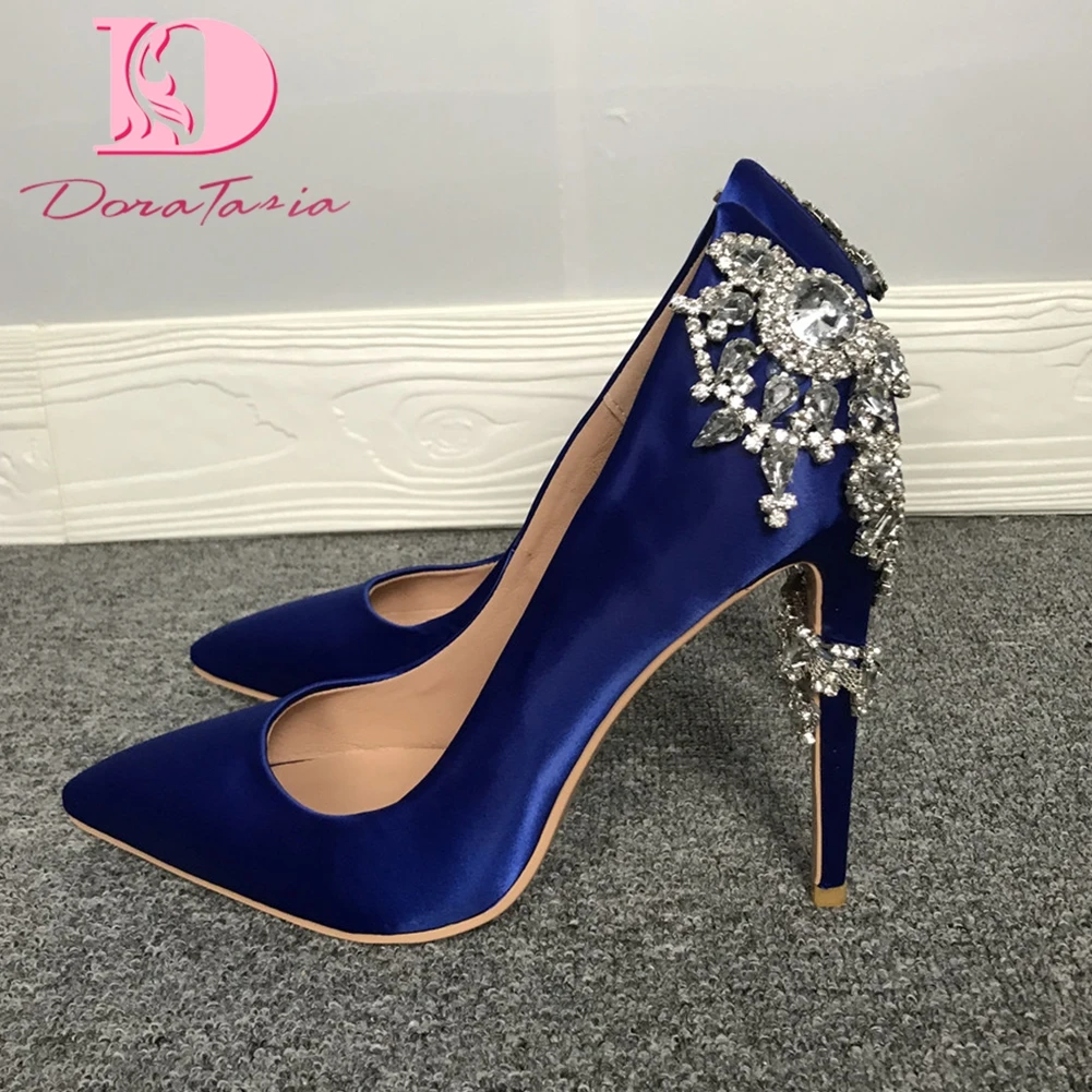 

Doratasia 2019 New design Hot Plus Size 47 Pointed Toe Party Wedding Pumps Woman Shoes Slip On High Heels Shoes Women Pumps