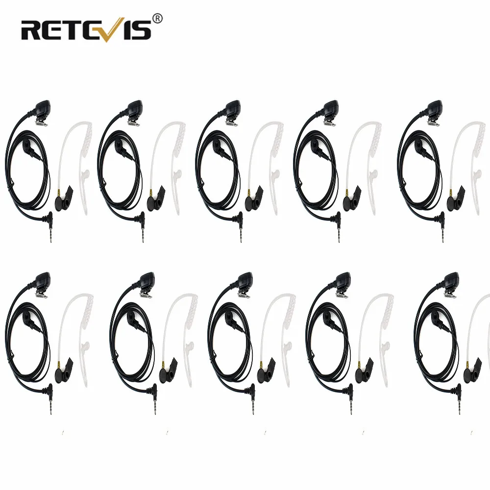 

10pcs Radio Earpiece Mic PTT Headset with Acoustic Tube for YAESU VERTEX 3.5mm 1-Pin Walkie Talkie Radio Hf Transceiver C2056A