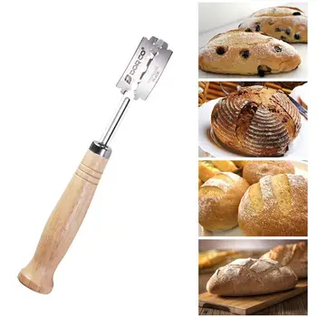 

5PCS Bread Cutters With Replacement Blades Baking Knife Tools For Western Baguette French Toast Cutter Bagel Arc Curved Knife