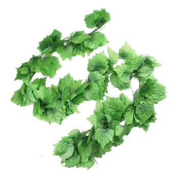 

12 Pcs Home Decorative Green Artificial Grape Vine 7.5 Ft
