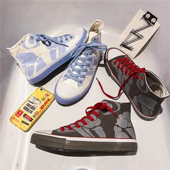 

Men Sneakers Casual Shoes Lightweight couple high Shoes canvas Hard-Wearing non-slip Light Flat Shoes Zapatillas Hombre Footwear