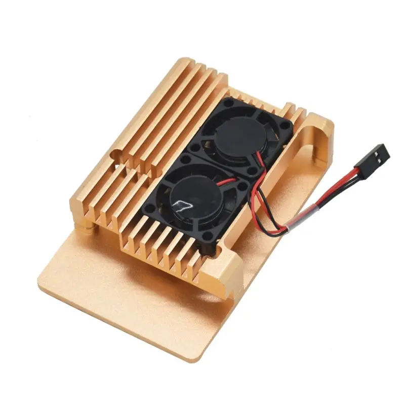 Алюминий Золотой корпус чехол металлический корпус коробка радиатора для Raspberry Pi 4 модели B
