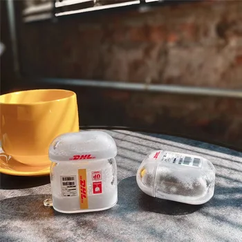 

New Logistics Label Quicksand Cover For Airpods 1 2 Case Glitter PC Hard Case Shockproof Protective Cover For Air Pod 2 Case