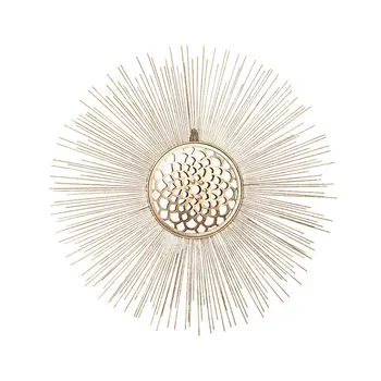

European Creative Wrought Iron Wall Hanging Sun Flower Crafts Wall Decoration Sofa Background Wall Decorative Mirror Ornaments