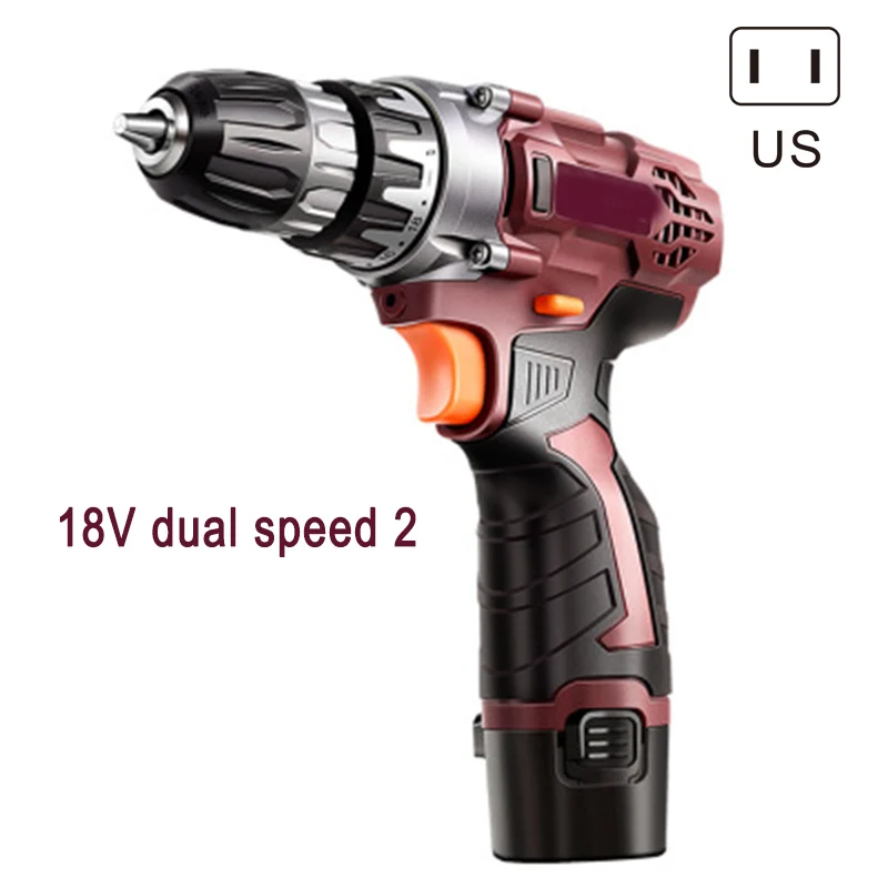 

12V/18V Drill Driver Electric Cordless Drill Screwdriver LED 2-Speed Multifunctional Home DIY Tool MDJ998