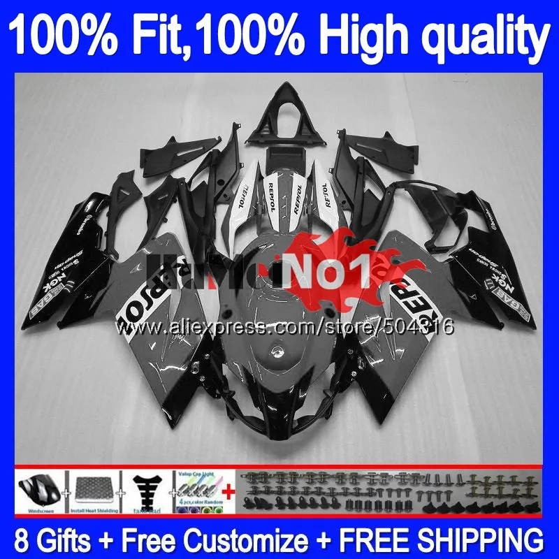 Инъекции для Aprilia RS 125 RS125R RSV125 R Repsol серый 35MC. 69 RS-125 2012 2013 RS125 для детей возрастом 12, 13, 14, 15, 16 обтекатели - Цвет: No. 1