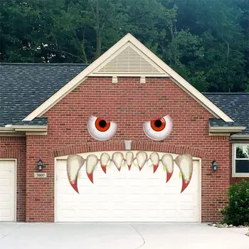 

Horrible Halloween Wall Door Window Sticker Removable Scary Wall Decal Halloween Party Decoration haunted house prop