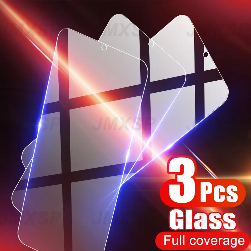 Vidrio templado para Xiaomi Mi 10T 9 8 Lite Pro 9T 10i, protector de cristal para Xiaomi Mi 9 8 SE A2 A3 Lite A1 5X 6X 6 CC9E, 3 uds.