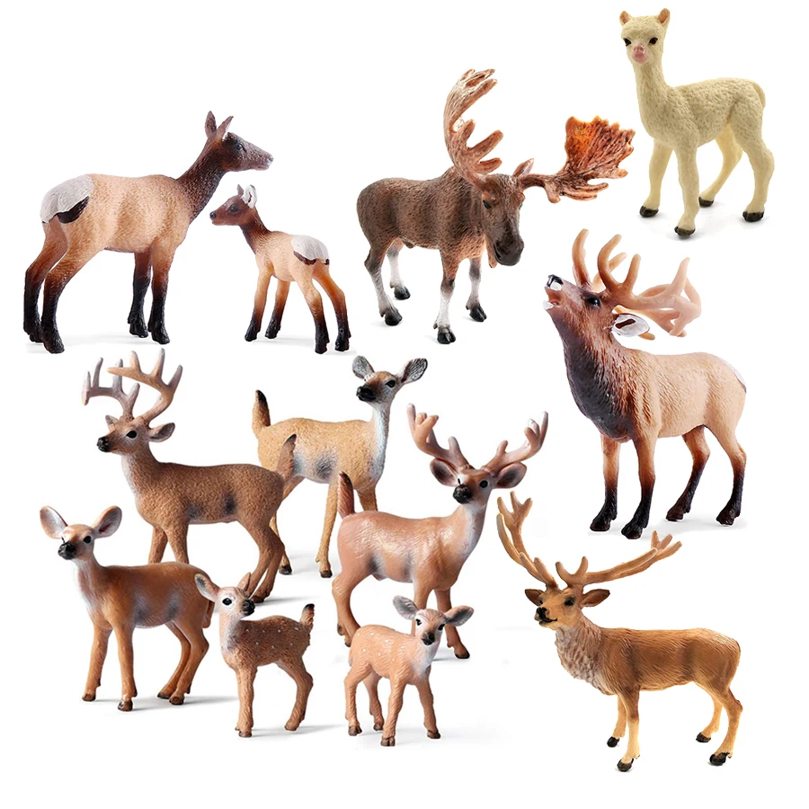 

Simulation Wild Animal Deer Model Figurines,Moose,Elk,reindeer,Alpaca Action Figures Collection Figure Toys For Children