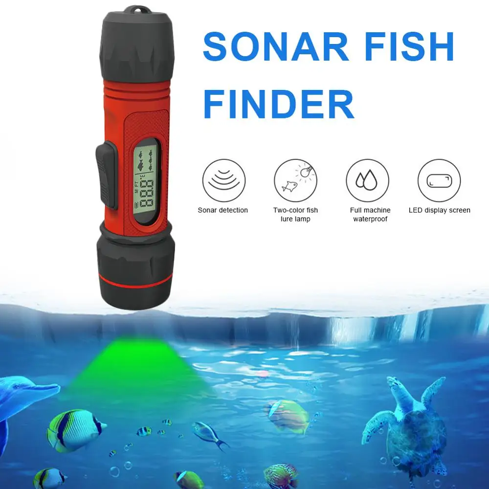 Sonar Fish Finder Wireless Detector Depth Sounder 0.8-90m Digital Handle Sensor For Winter Underwater /ice /sea /boat Fishing