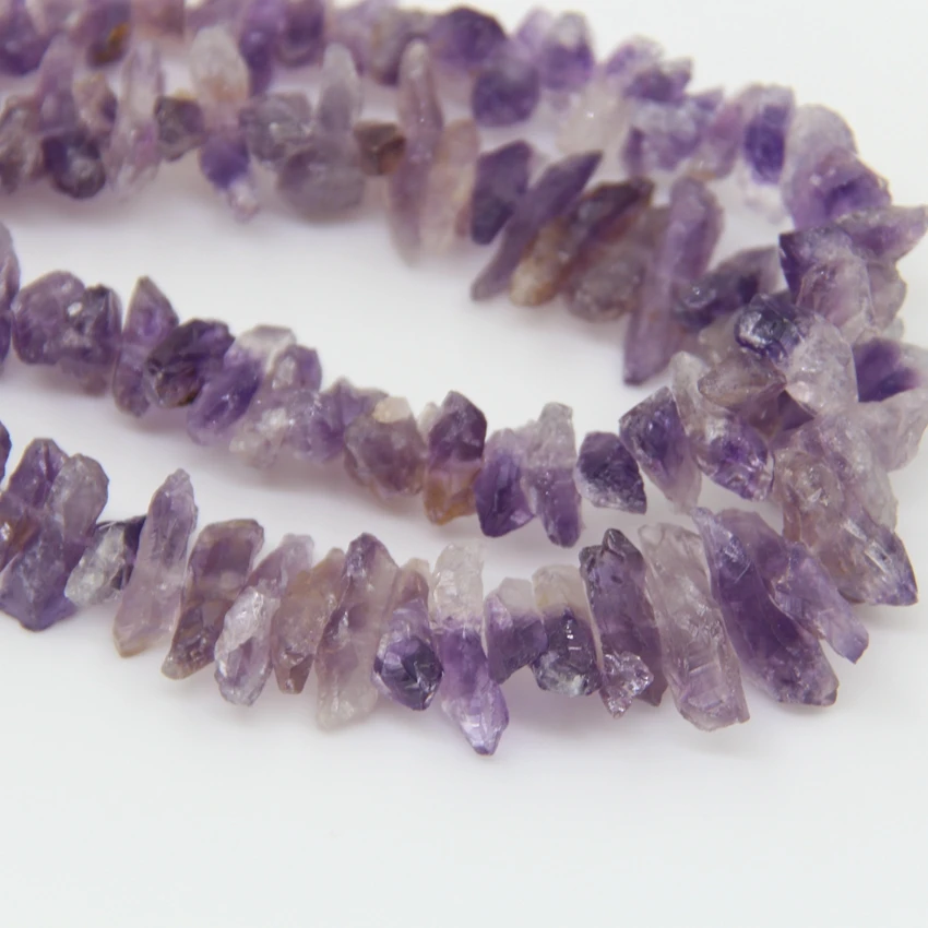 Natural Raw Amethysts Tumbled Nugget Beads,Center Drilled Rough  Crystal Cut Chips, for Necklaces Bracelet Earring Jewelry Make