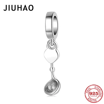 

New 925 sterling Silver Kitchenware Spoon Fine Charm Pendant Beads Jewelry making Fit Original JIUHAO Charm Bracelet