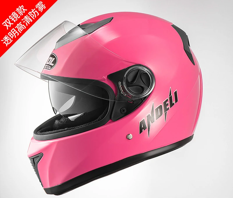 Casco Integral para mujer Negro y Rosado Certificado - Motofusion