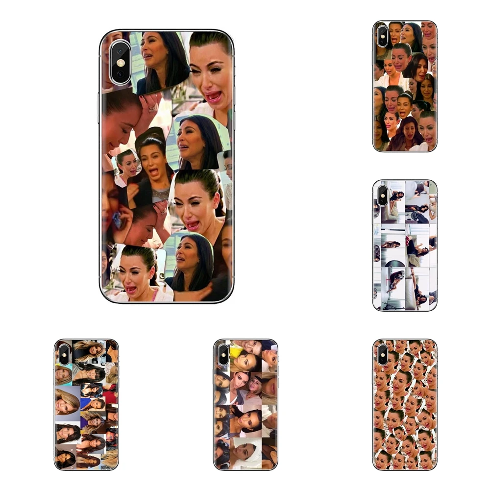 Kim Kardashian Crying Collage TPU Bag Case For iPhone XS Max XR X 4 4S 5 5S 5C SE 6 6S 7 8 Plus Samsung Galaxy J1 J3 J5 J7 A3 A5 |