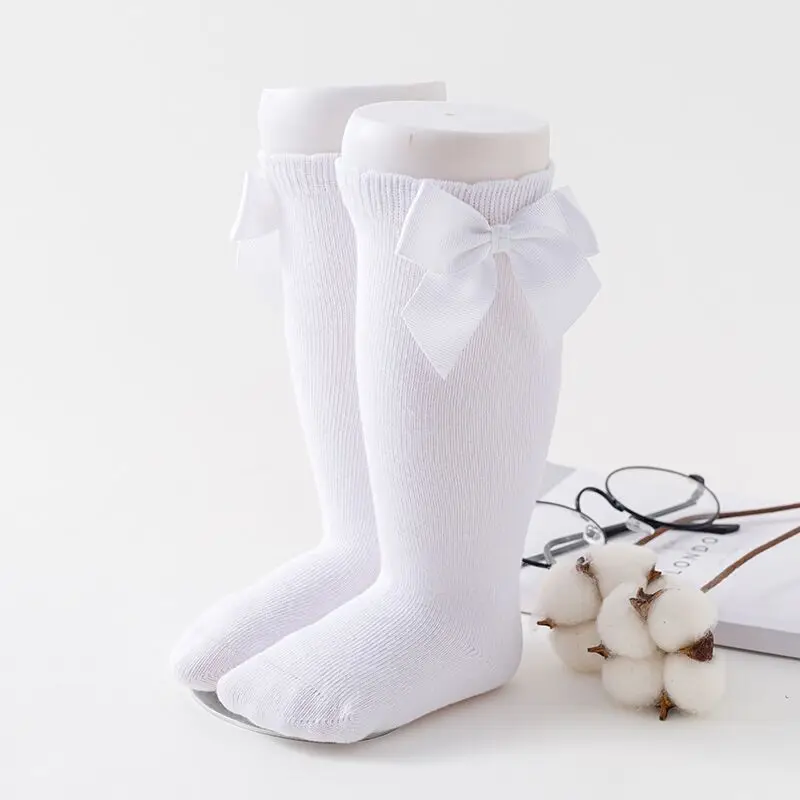 Socks Girls Kids With Bows Knee High Princess Cotton Long Tube Bow For Girl Newborn Baby