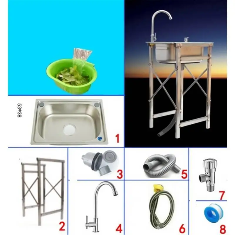 Number 18 Lavandino Portatil Waschbecken Lavello Cucina Evier De Cuisine Wasbak кухня Lavabo Cuba Pia Cozinha Fregadero раковина для мытья посуды - Color: Number 18