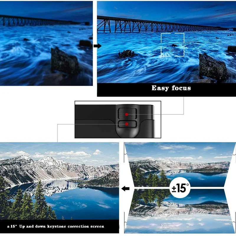 YJ333Up Wifi Projector for Phone Office Home HD Movie Projector Stereo Video Button Glow Projector(US Plug)