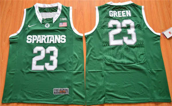 New Arrival Michigan State Spartans Draymond Green 23 hot sale- Green Size S,M,L,XL,2XL,3XL Jersey