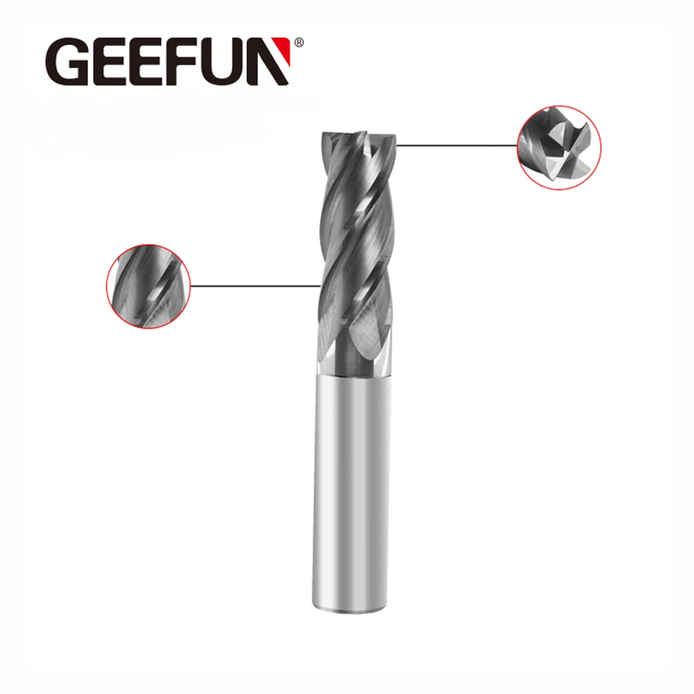 JF HRC50 NOR Tungsten Solid carbide 4Flute Straight shank Square end mill TiAlN Coated CNC Machine Tools Maching | Инструменты