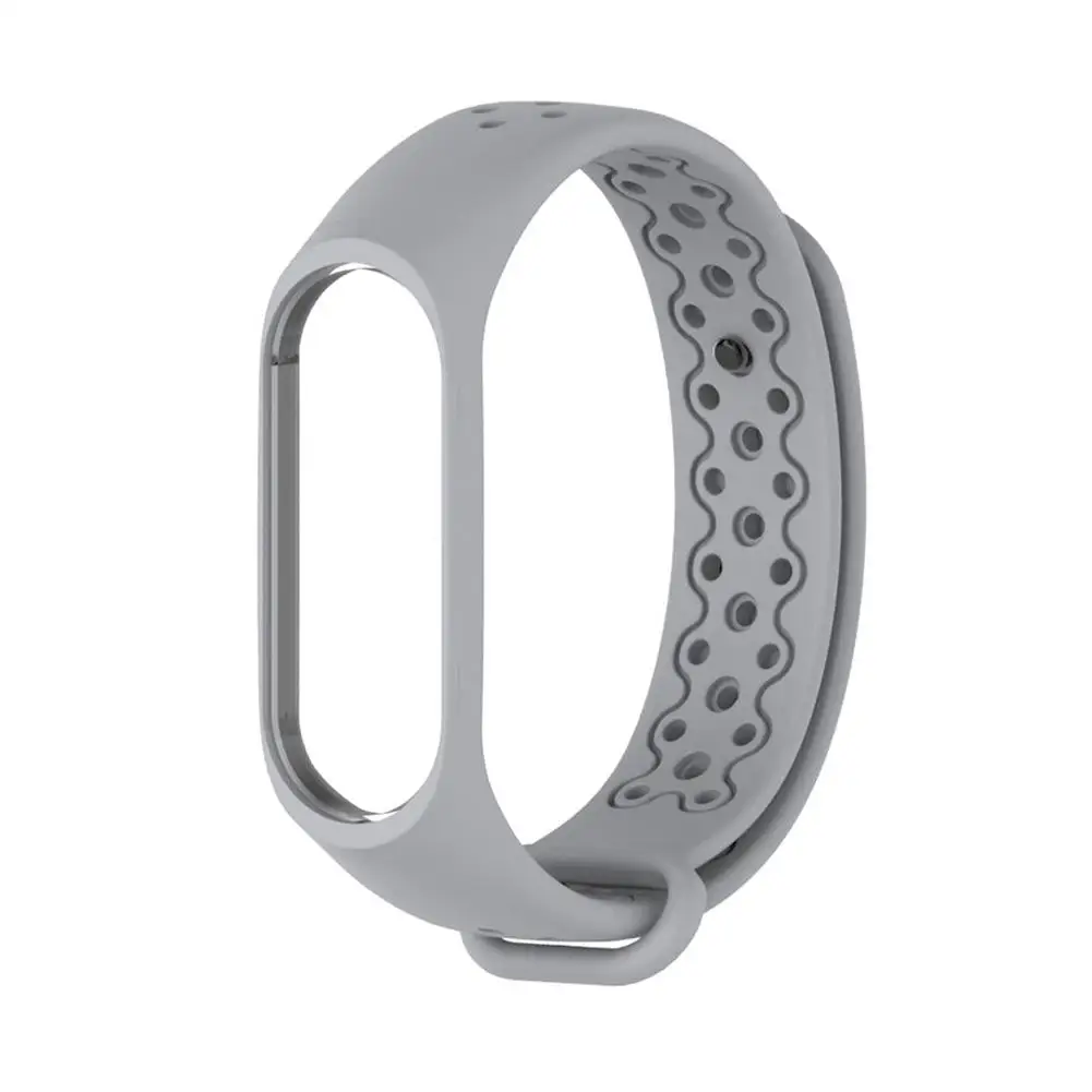Grey Фитнес-трекер Браслет замена Браслет для Xiaomi mi Band 4 mi band 3 дышащий силикон ремешок для часов - Цвет ремешка: Grey