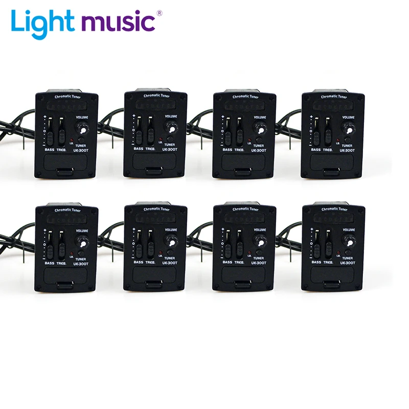 

8set UK-300T 2 Band Ukulele EQ Equalizer UK Mini Guitar Pickup Rod Soft Piezo Pickup with Tuner Chromatic Guitarrra Accessories