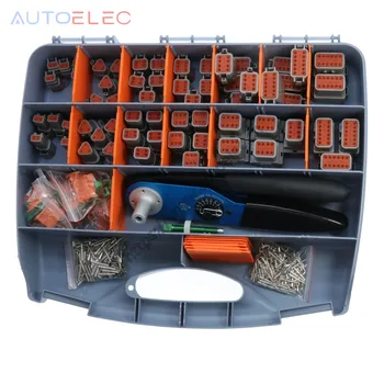 

Gray Deutsch DT Series Automotive Connector Kit with Solid Terminals Crimper +16-20AWG Solid Terminals+Tool box