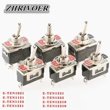 Alta-fim mini interruptor de alternância automático ac 250v 16a 2/3/4/6/12 pino on-off-off-on 2/3 posição prata contato com tampa impermeável
