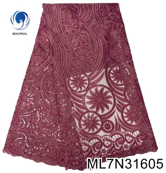 

BEAUTIFICAL french embroidery nigerian net lace fabrics 2020 tulle mesh french lace material 2020 sewing laces ML7N316