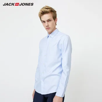 

JackJones Men's Houndstooth Pattern 100% Cotton Pure Color Long-sleeved Shirt Basic 220105530
